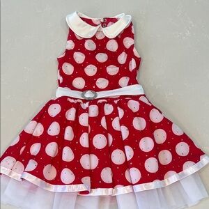 Weissman Red Polka Dot Dress with White Collar